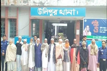 কুড়িগ্রামে উলিপুরে একাত্তরের মানবতাবিরোধী অপরাধে গ্রেপ্তার ১২
