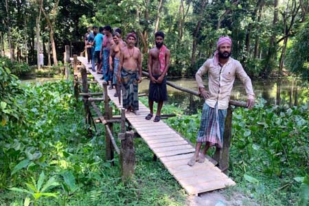 ঝুঁকিপূর্ণ কাঠের সাঁকো